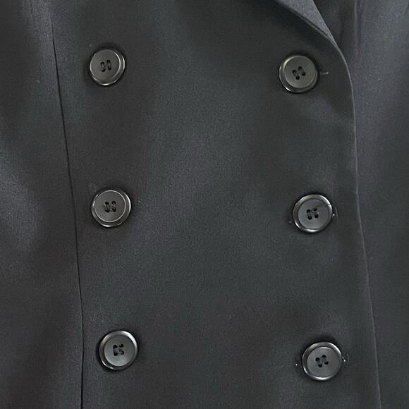 Vtg Y2K 90s La Belle Black Button Up Vest Top Tailored Size 3 Double Breasted - Picture 6 of 7